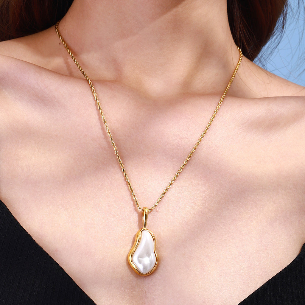 Stainless Steel Pearl Necklace Female Niche